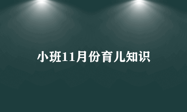 小班11月份育儿知识