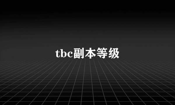 tbc副本等级