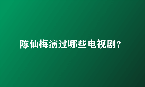 陈仙梅演过哪些电视剧？