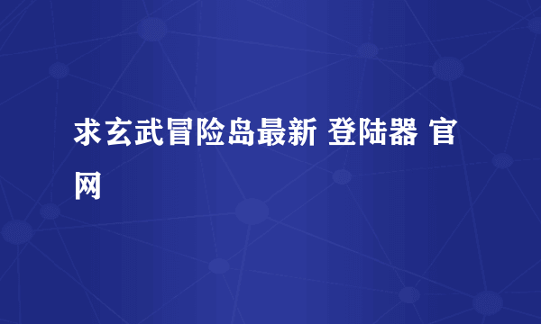 求玄武冒险岛最新 登陆器 官网