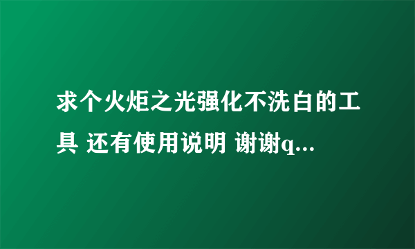 求个火炬之光强化不洗白的工具 还有使用说明 谢谢qq邮箱562685778