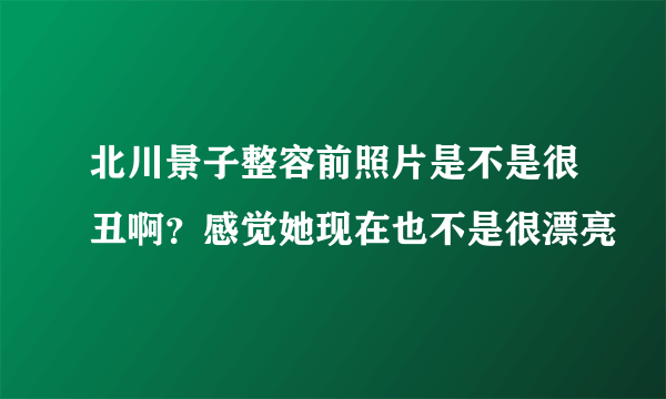 北川景子整容前照片是不是很丑啊？感觉她现在也不是很漂亮