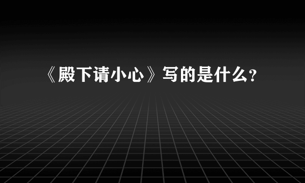 《殿下请小心》写的是什么？