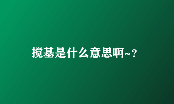 搅基是什么意思啊~？