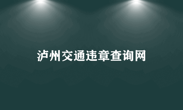 泸州交通违章查询网