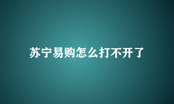 苏宁易购怎么打不开了