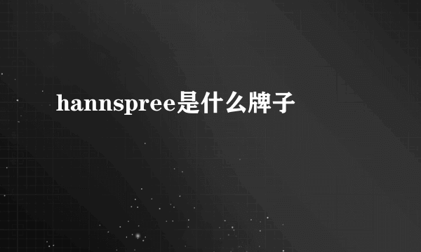 hannspree是什么牌子