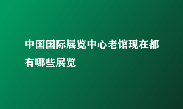 中国国际展览中心老馆现在都有哪些展览