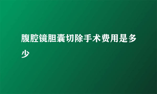 腹腔镜胆囊切除手术费用是多少