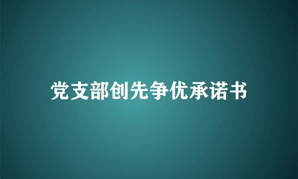 党支部创先争优承诺书