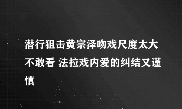 潜行狙击黄宗泽吻戏尺度太大不敢看 法拉戏内爱的纠结又谨慎