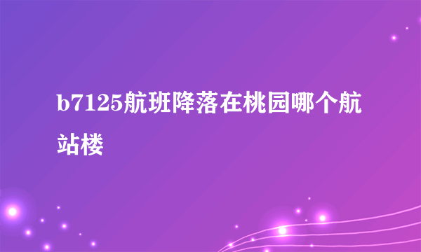 b7125航班降落在桃园哪个航站楼