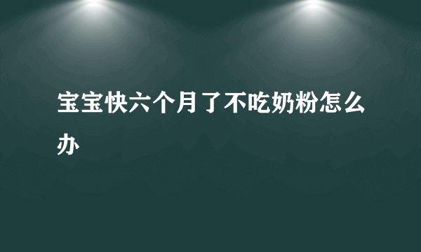 宝宝快六个月了不吃奶粉怎么办