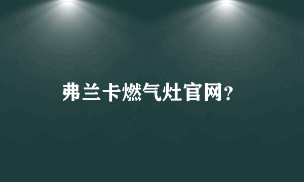 弗兰卡燃气灶官网？