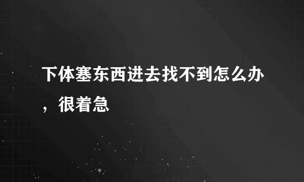 下体塞东西进去找不到怎么办，很着急