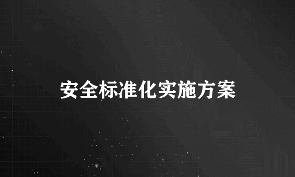 安全标准化实施方案