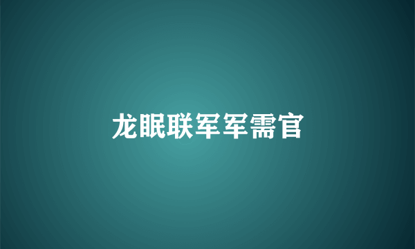 龙眠联军军需官