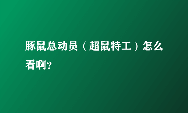 豚鼠总动员（超鼠特工）怎么看啊？