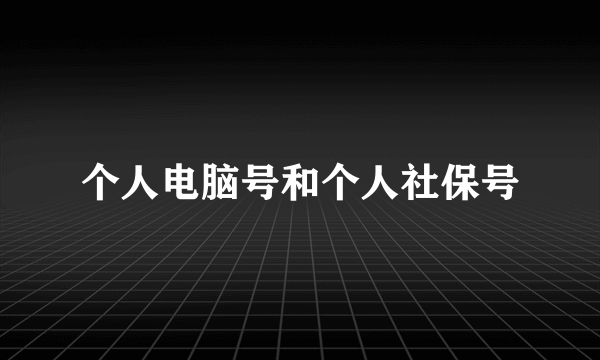 个人电脑号和个人社保号