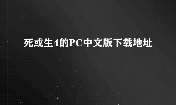 死或生4的PC中文版下载地址