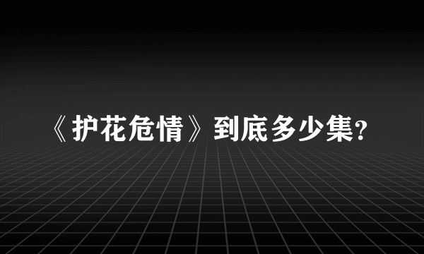 《护花危情》到底多少集？