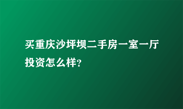 买重庆沙坪坝二手房一室一厅投资怎么样？