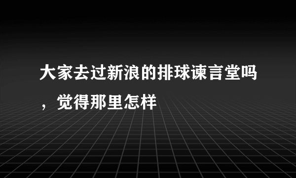 大家去过新浪的排球谏言堂吗，觉得那里怎样