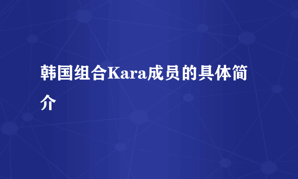 韩国组合Kara成员的具体简介