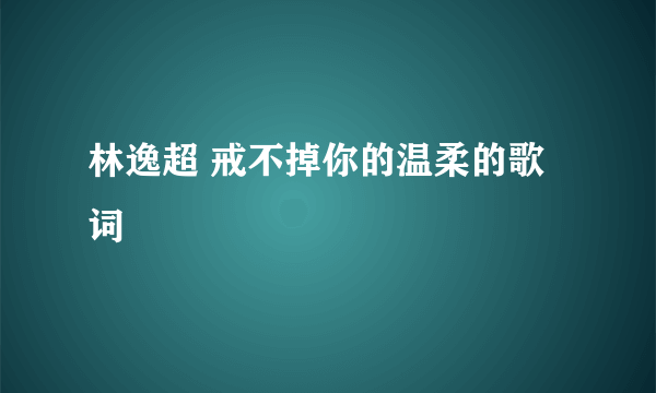 林逸超 戒不掉你的温柔的歌词