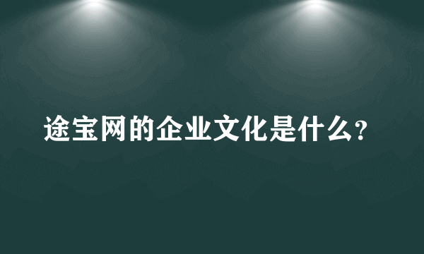 途宝网的企业文化是什么？