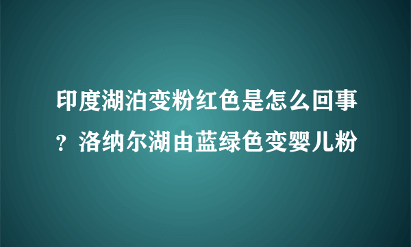 印度湖泊变粉红色是怎么回事？洛纳尔湖由蓝绿色变婴儿粉