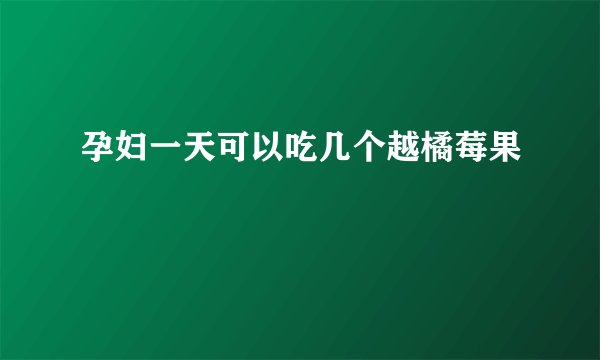 孕妇一天可以吃几个越橘莓果