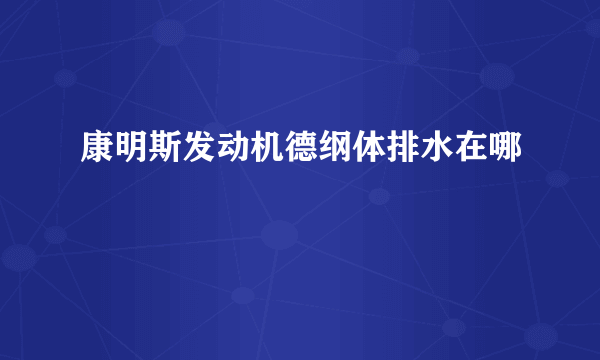 康明斯发动机德纲体排水在哪