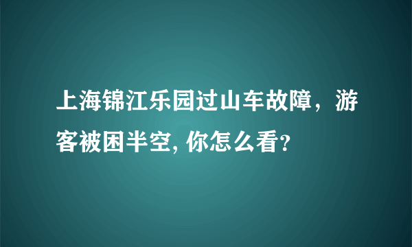 上海锦江乐园过山车故障，游客被困半空, 你怎么看？