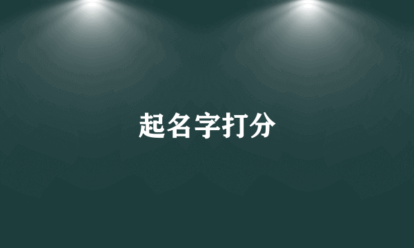 起名字打分