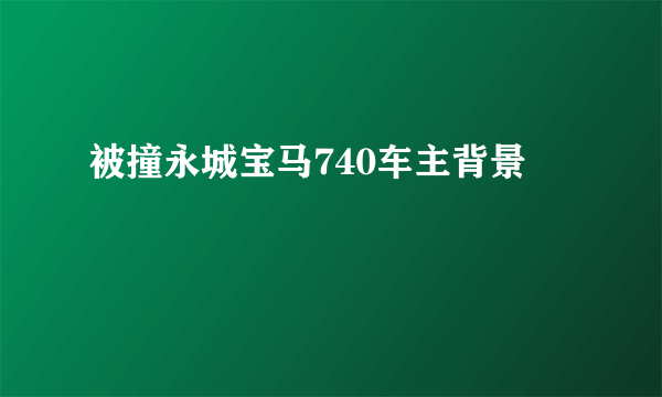 被撞永城宝马740车主背景