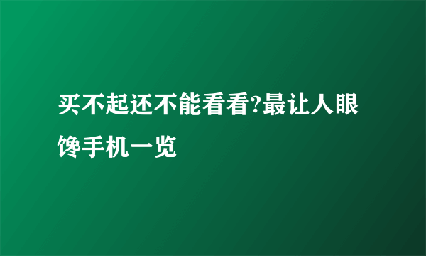 买不起还不能看看?最让人眼馋手机一览