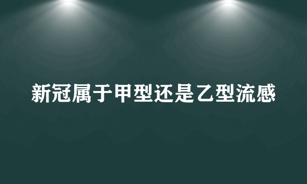 新冠属于甲型还是乙型流感