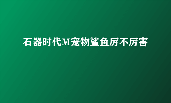 石器时代M宠物鲨鱼厉不厉害