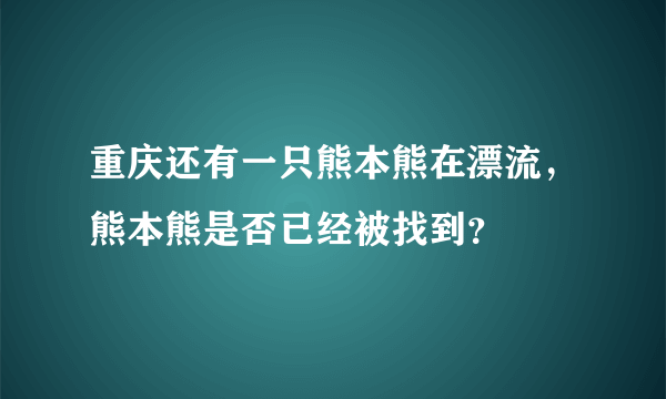 重庆还有一只熊本熊在漂流，熊本熊是否已经被找到？