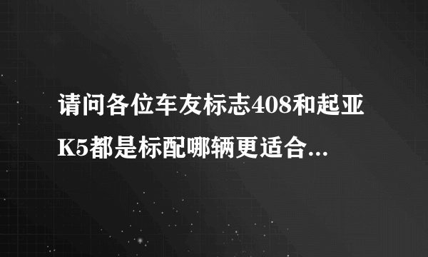 请问各位车友标志408和起亚K5都是标配哪辆更适合年轻家庭？哪辆比较保值？性价比更高一点？谢谢！