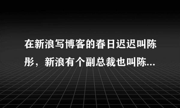 在新浪写博客的春日迟迟叫陈彤，新浪有个副总裁也叫陈彤~这是同一个人吗？