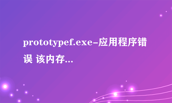 prototypef.exe-应用程序错误 该内存不能为written