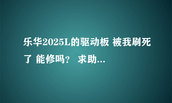 乐华2025L的驱动板 被我刷死了 能修吗？ 求助各位大侠。