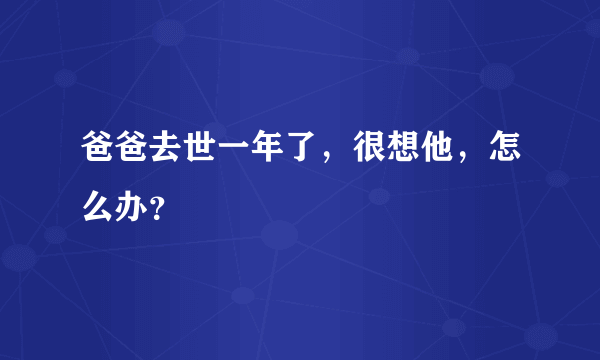 爸爸去世一年了，很想他，怎么办？