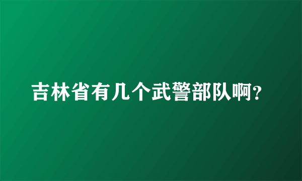 吉林省有几个武警部队啊？