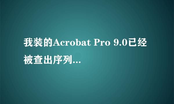 我装的Acrobat Pro 9.0已经被查出序列号无效，请问怎么办~