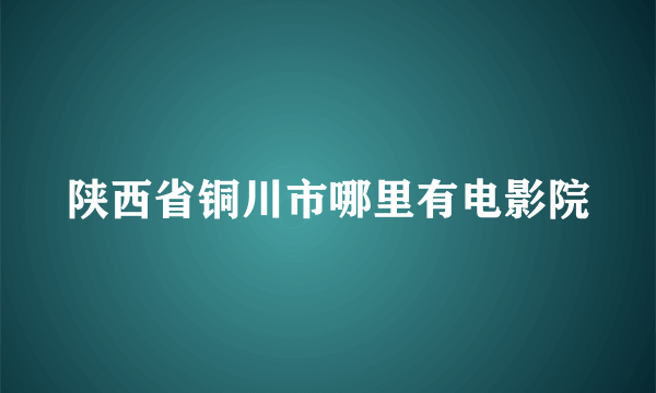 陕西省铜川市哪里有电影院