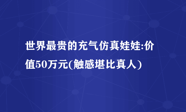 世界最贵的充气仿真娃娃:价值50万元(触感堪比真人)