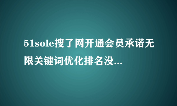 51sole搜了网开通会员承诺无限关键词优化排名没效果怎么投诉?